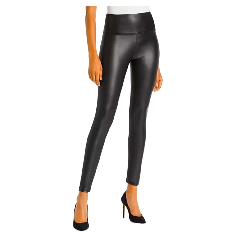 BAGATELLE NYC Black High-Rise Faux Leather Leggings L NWT